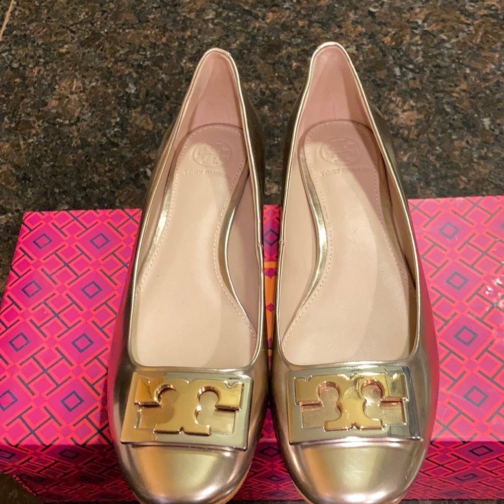 Tory Burch Flats silver and gold